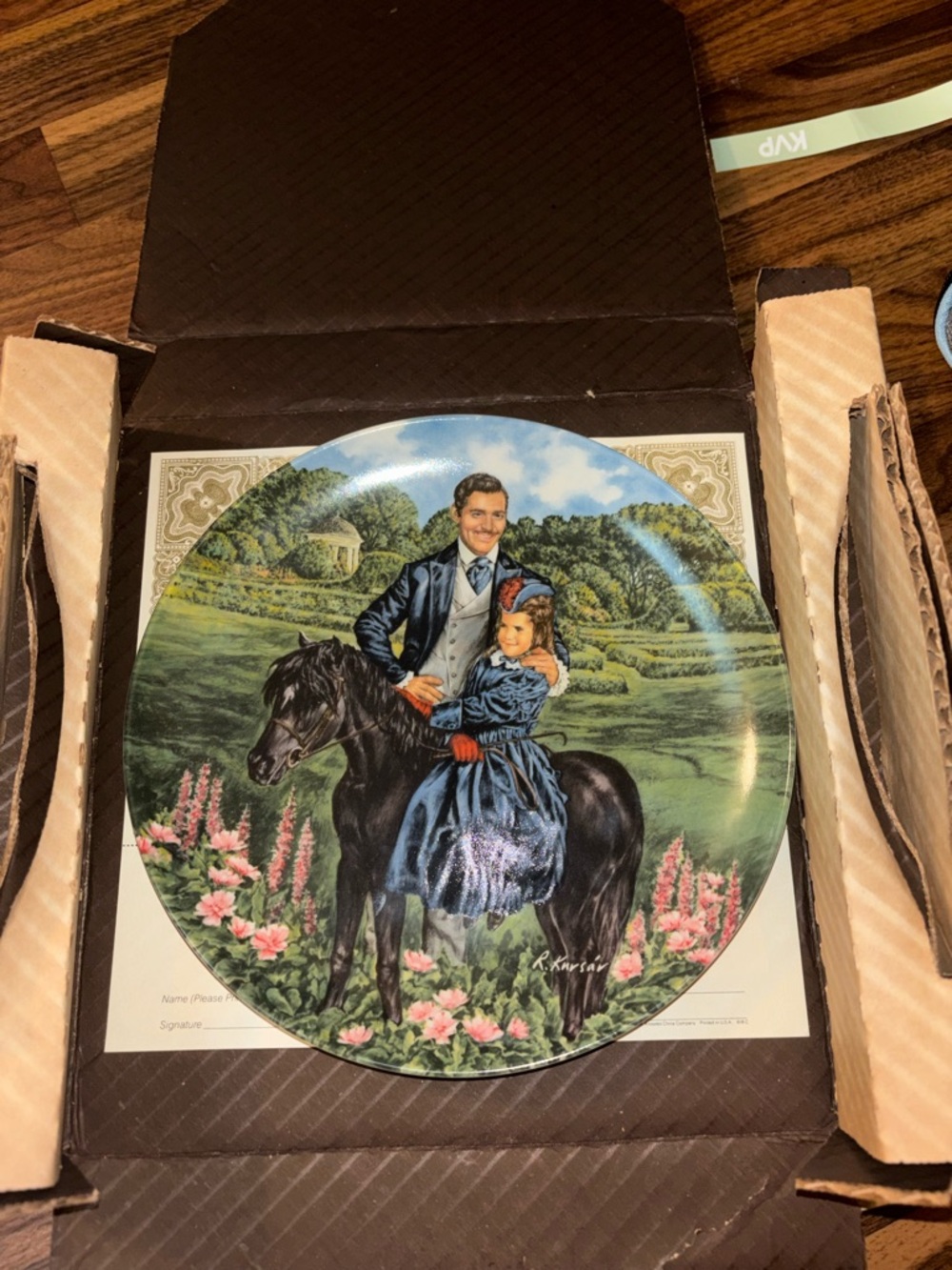 Knowles Decorative Plate with Bonnie and Rhett from Gone With the Wind.